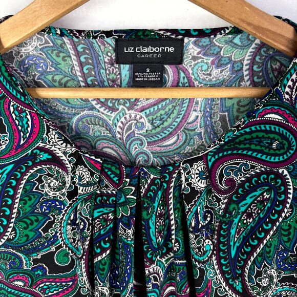 Liz Claiborne Paisley Long Sleeve Top - Picture 3 of 4